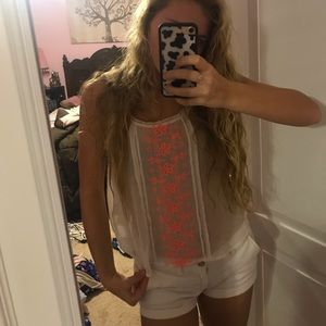 Ruffle strap, beachy see-through tank